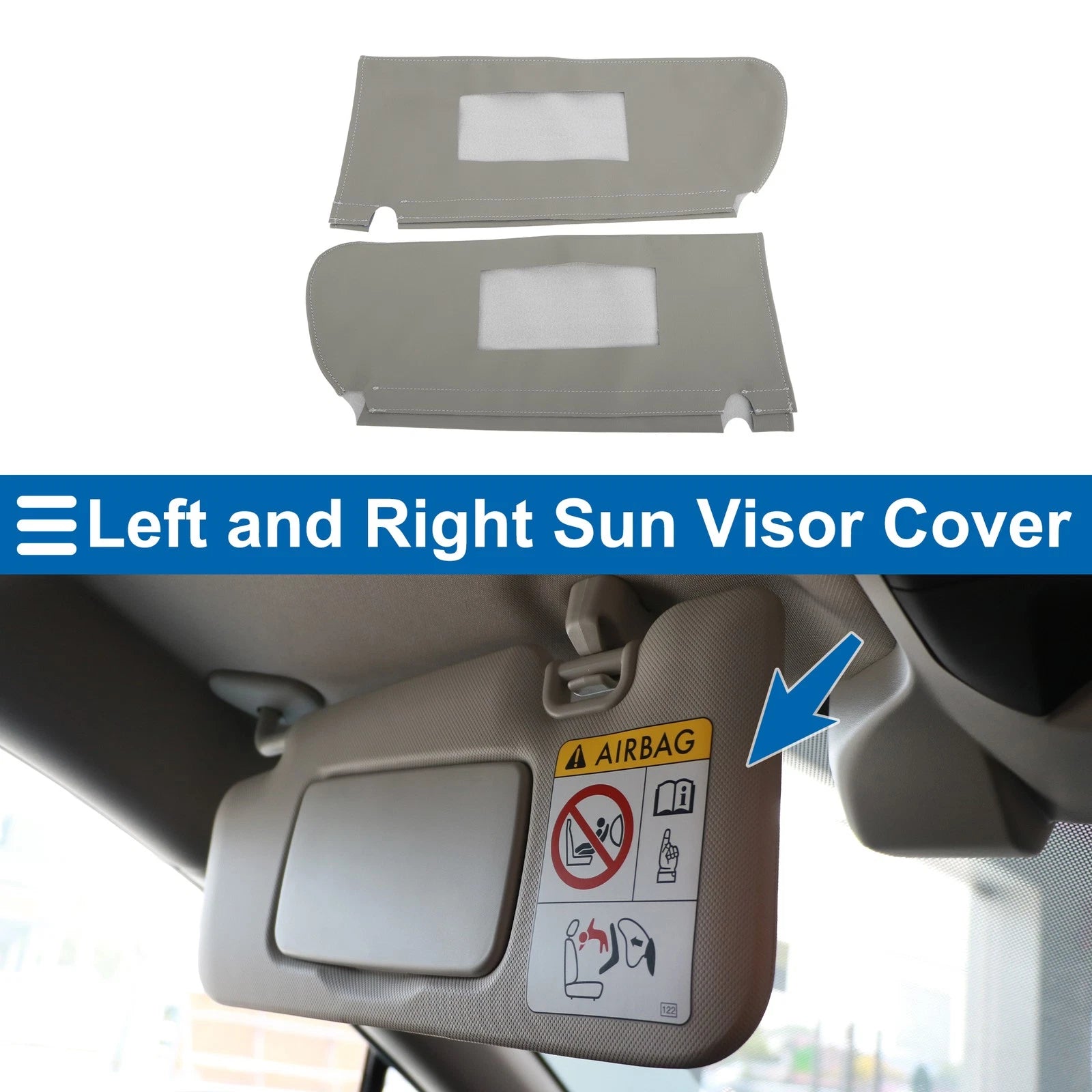 Sun Visor Cover Set for Chevy Tahoe (1995–1999) Left & Right Gray