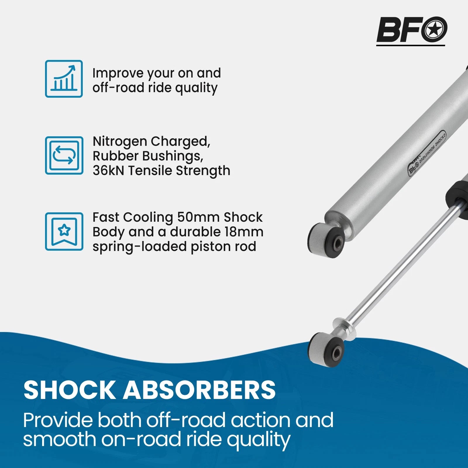 Set of 4 Rear Lift Shock Absorbers for Ford F-150 2WD 4WD (2009–2024) Nitrogen