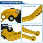 Adjustable Short Brake Clutch Levers for Suzuki GSX-8R (2022–2023) - Gold Tone