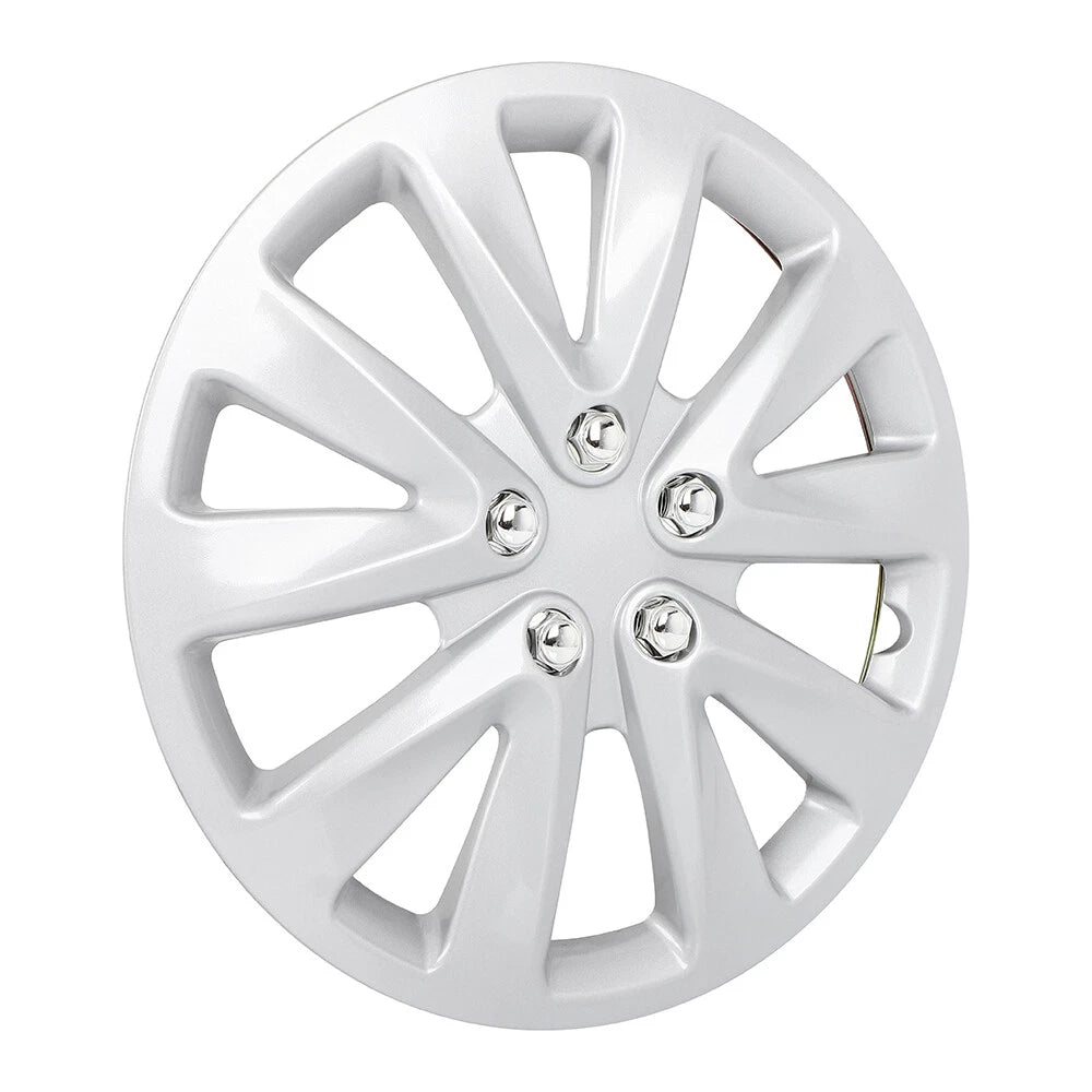 Set of 4 15" Wheel Hub Caps Full Rim Covers Silver Universal