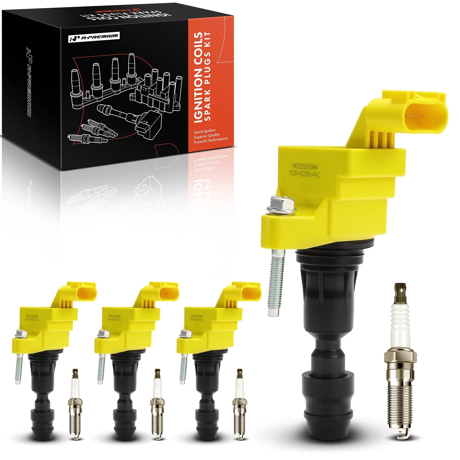 4x Ignition Coil & 4x Iridium Spark Plug for Chevy Equinox (2010–2017)