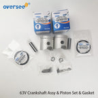 Crankshaft Assy & Piston Set & Gasket for Yamaha 2T 9.9 15HP (1990–1999)