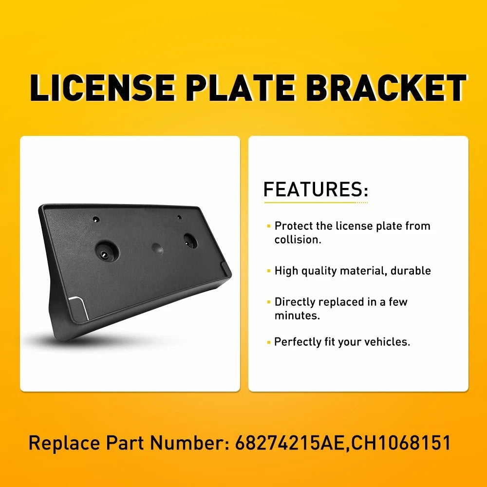 Front Bumper License Plate Bracket for Dodge Ram 1500 (2019-2022)