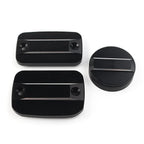 Black Front Brake Clutch Fluid Reservoir Cap & Rear Brake Cover for Scrambler 1100