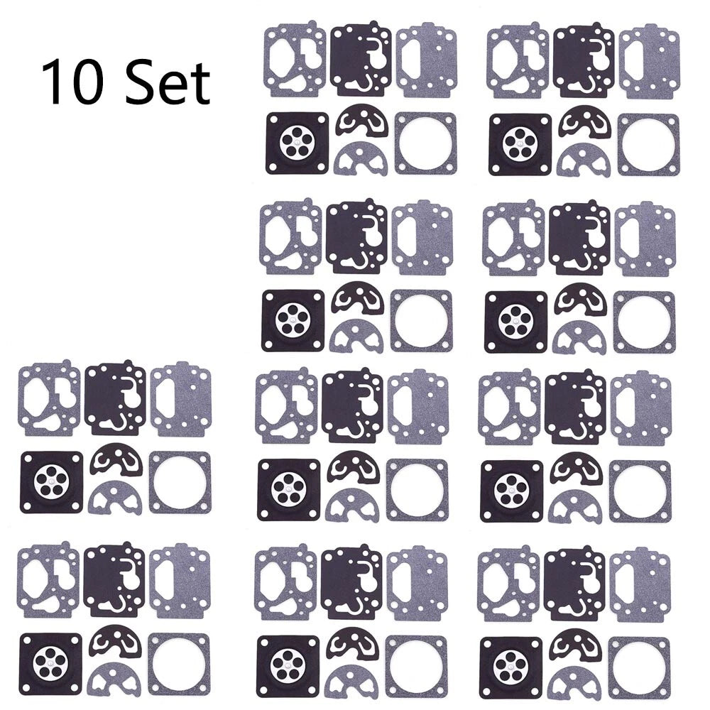 Set of 10 Carburetor Diaphragm Repair Kit for Kawasaki TH43 TH48 (N/A)