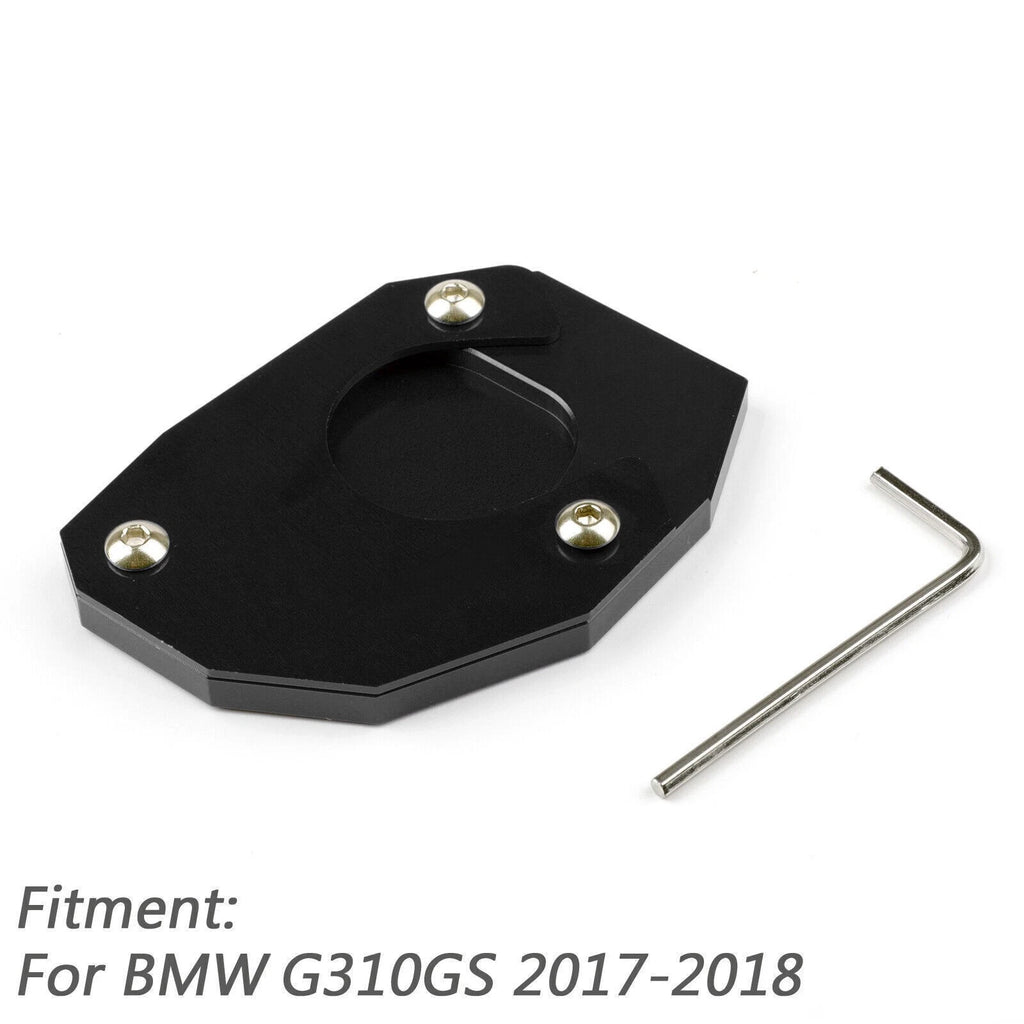 CNC Kickstand Side Plate Extension Pad for BMW G310GS (2017–2018) Black