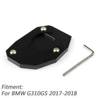 CNC Kickstand Side Plate Extension Pad for BMW G310GS (2017–2018) Black