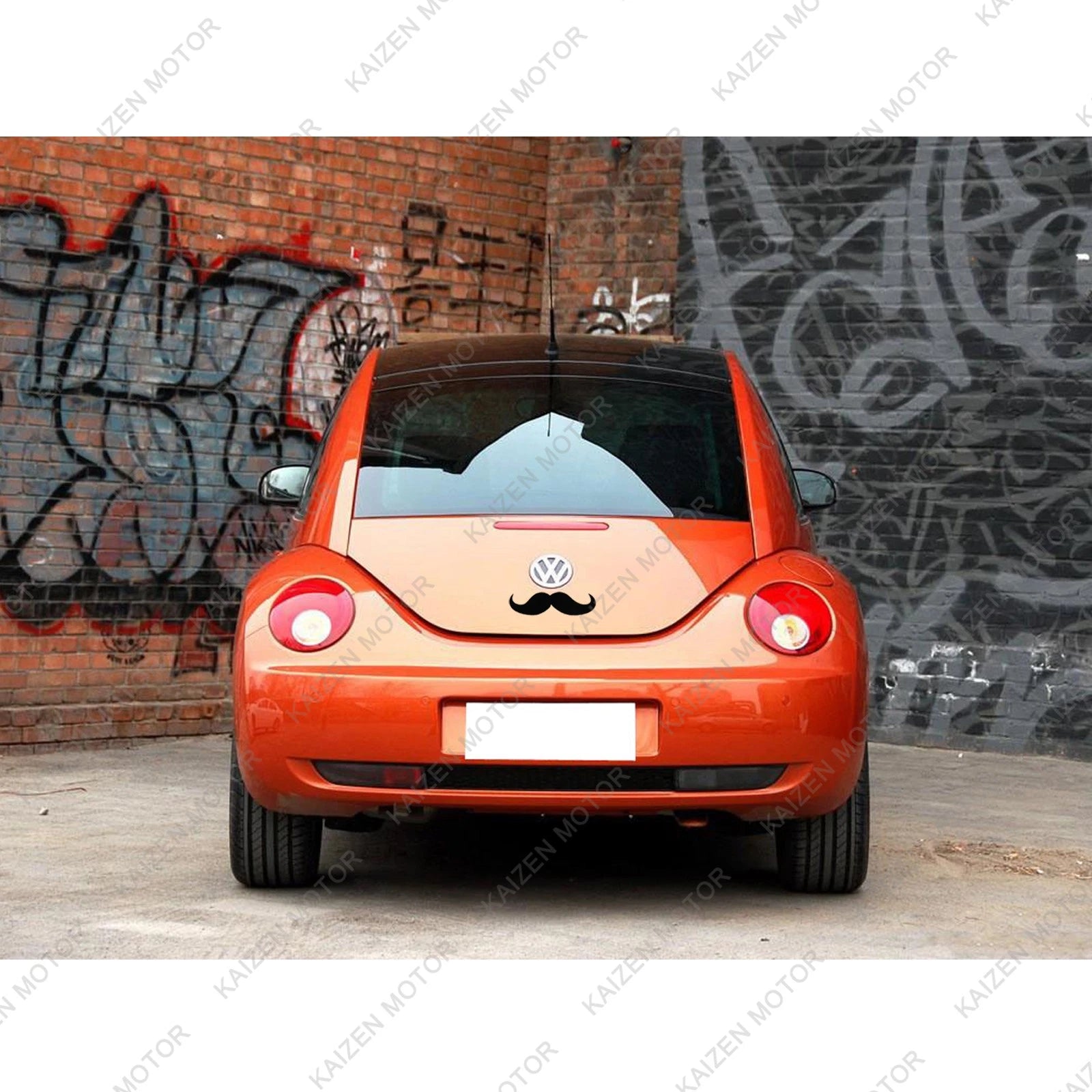 Curled Tip Black Mustache Decal Sticker for Any Car (2000-2025)