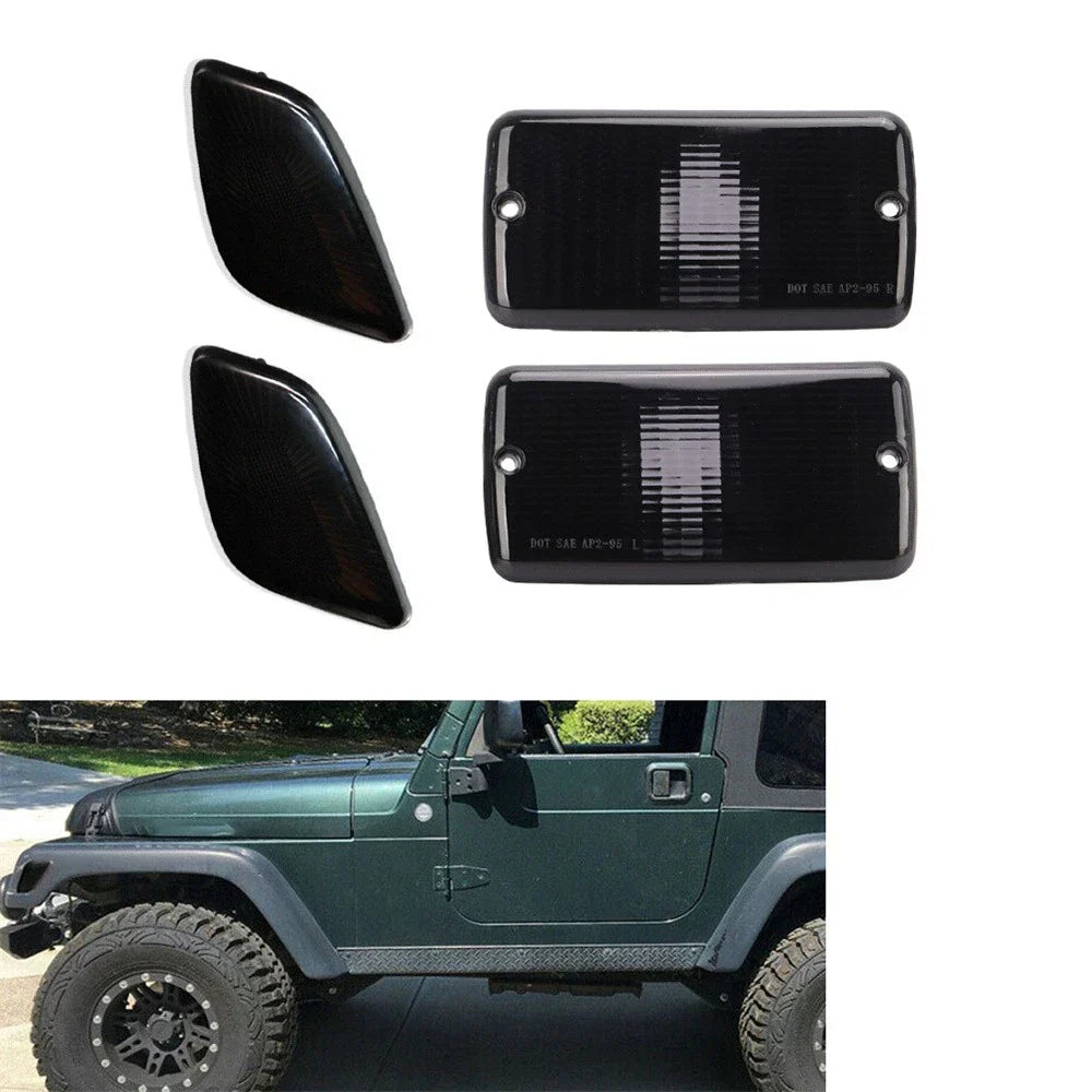 4Pcs Smoke Side Marker Lights for Jeep Wrangler TJ (1997-2006)