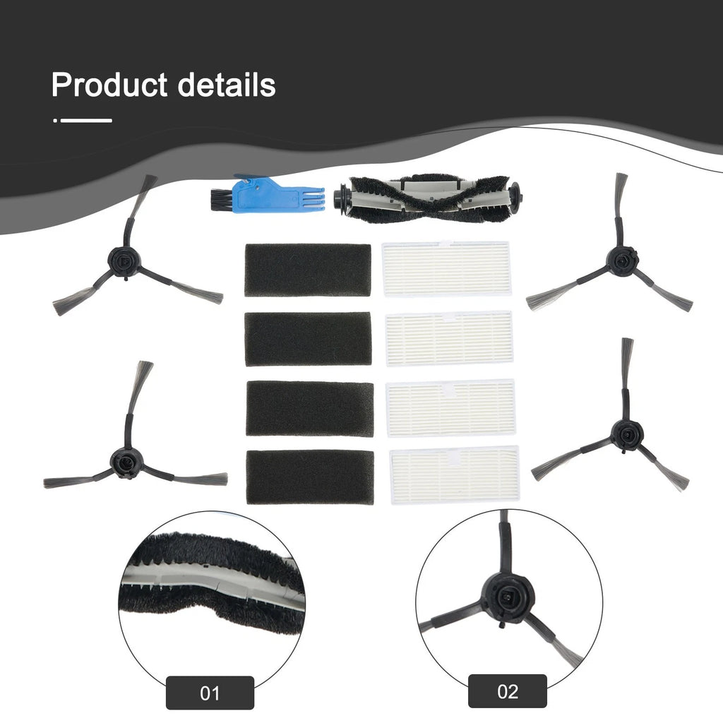 Set of 4 Side Brushes for Household Cleaning (Compatible with )