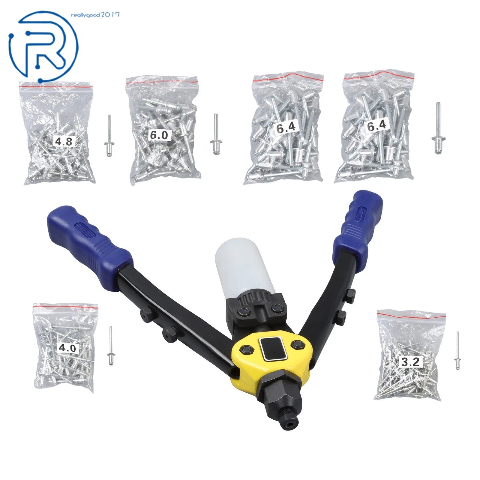 Riveting Kit with 210 Rivets for All Materials and Projects
