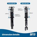 Coilover Struts Suspension Kit for Acura TL (2009–2014) Height Adjustable