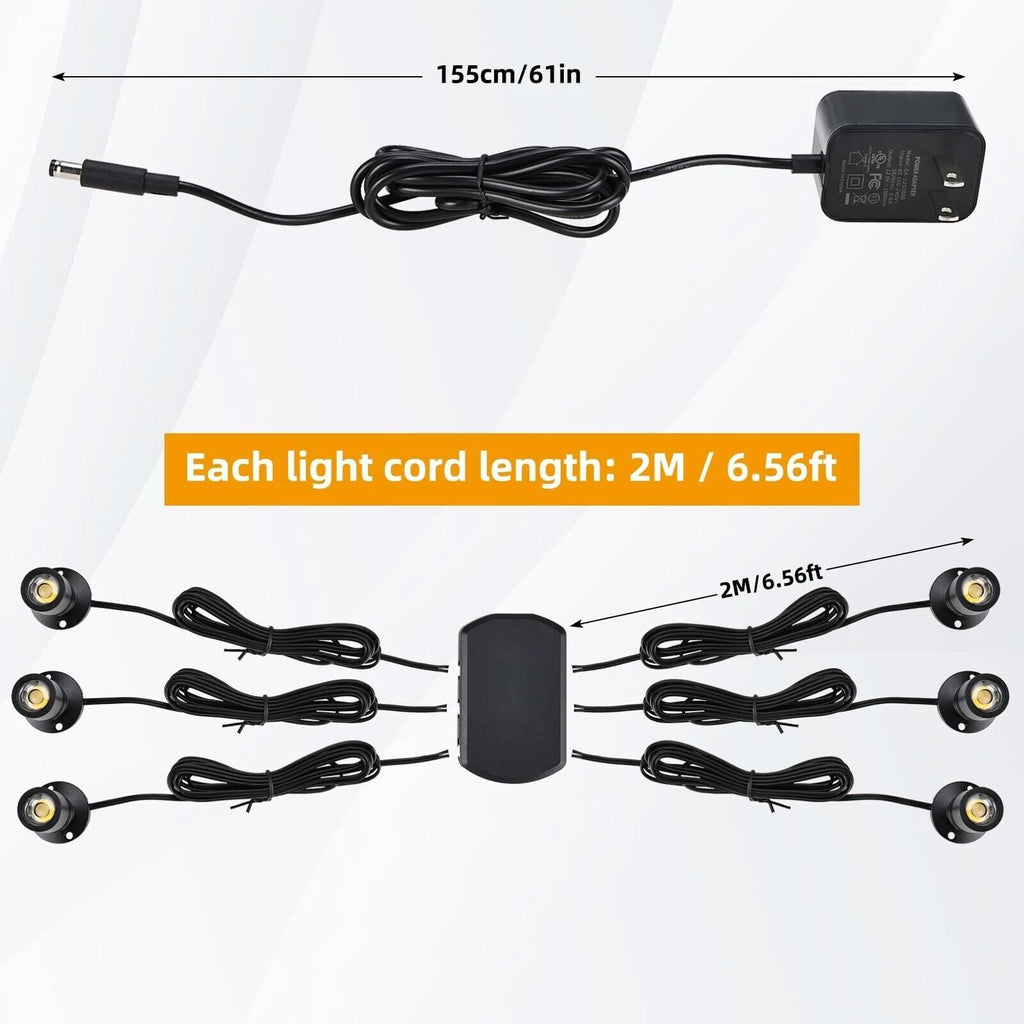 8Pack Dimmable LED Mini Spotlight for Display Cabinet Showcase (6400K)