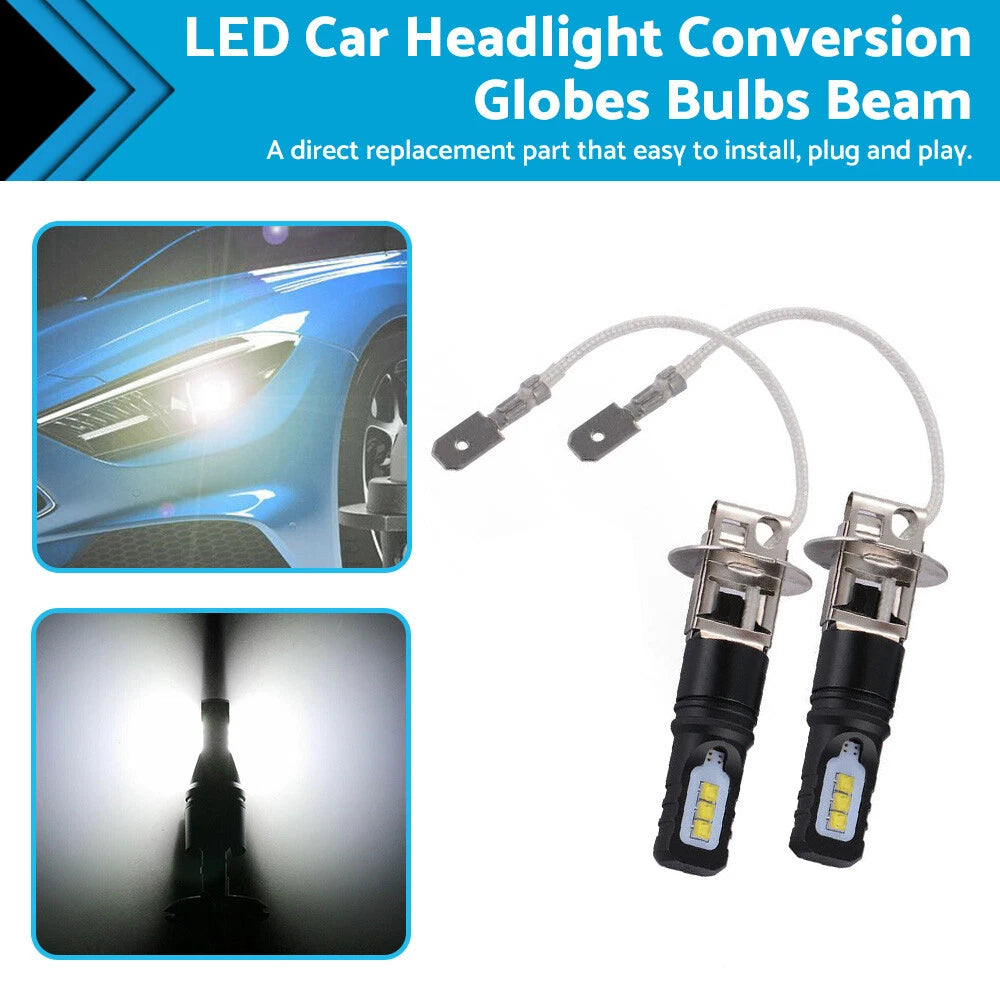 2X H3 LED Headlight Bulbs 6500K for (2002–2019)
