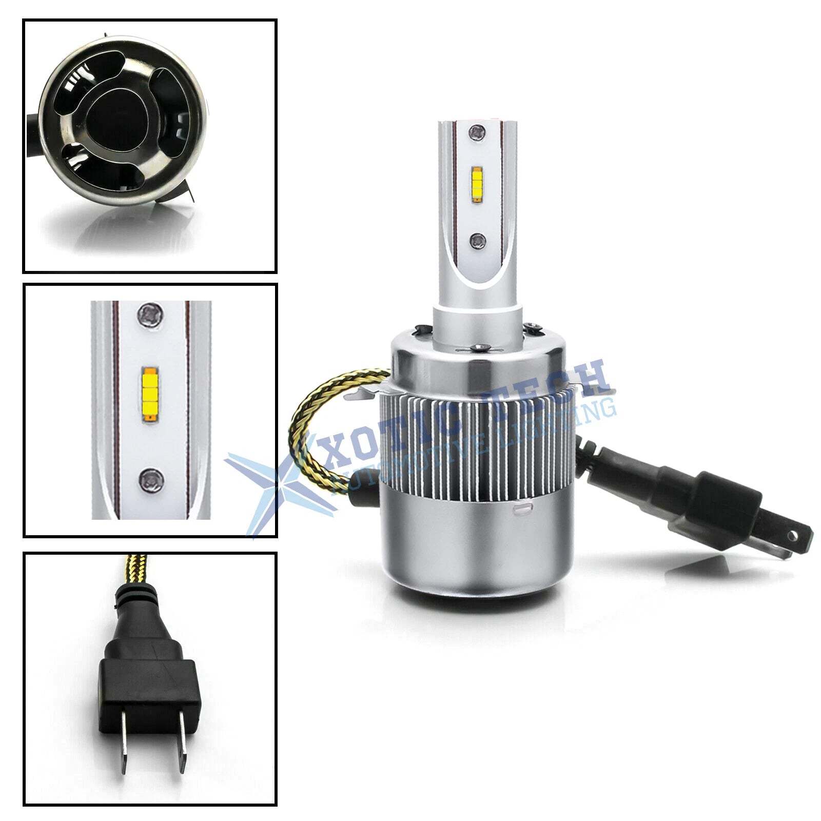 H7 Ice Blue LED Bulbs with Retainer Adapter for Mercedes-Benz E350 (2010-2015)