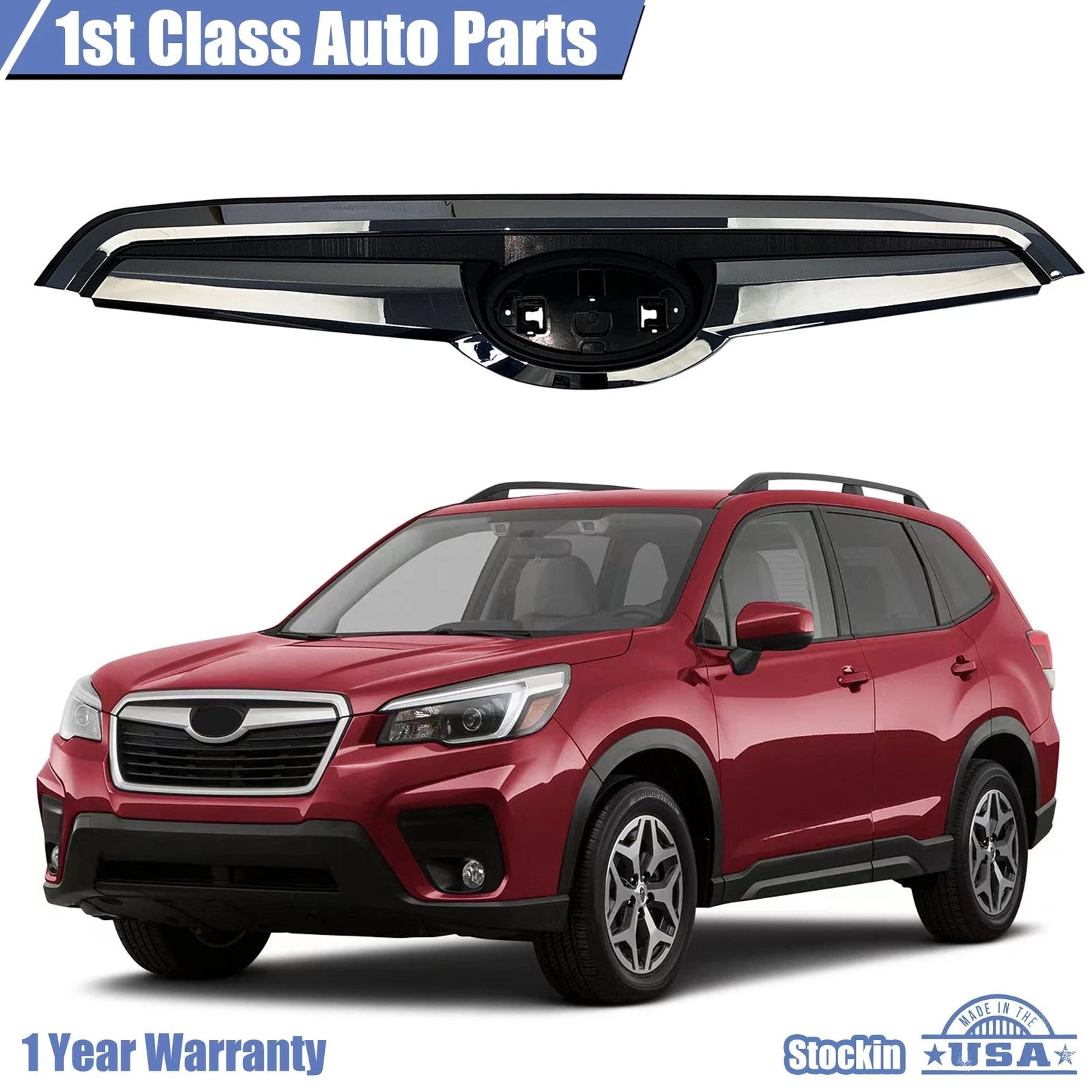 Upper Chrome & Matte Black Grille for Subaru Forester (2019–2021)