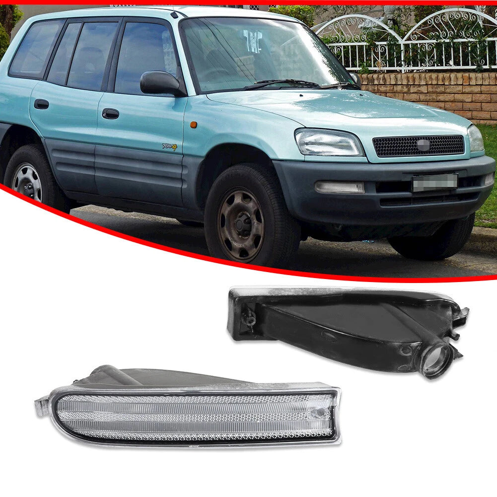 2X Front Clear Parking Signal Lights for Toyota RAV4 (1996–1997)