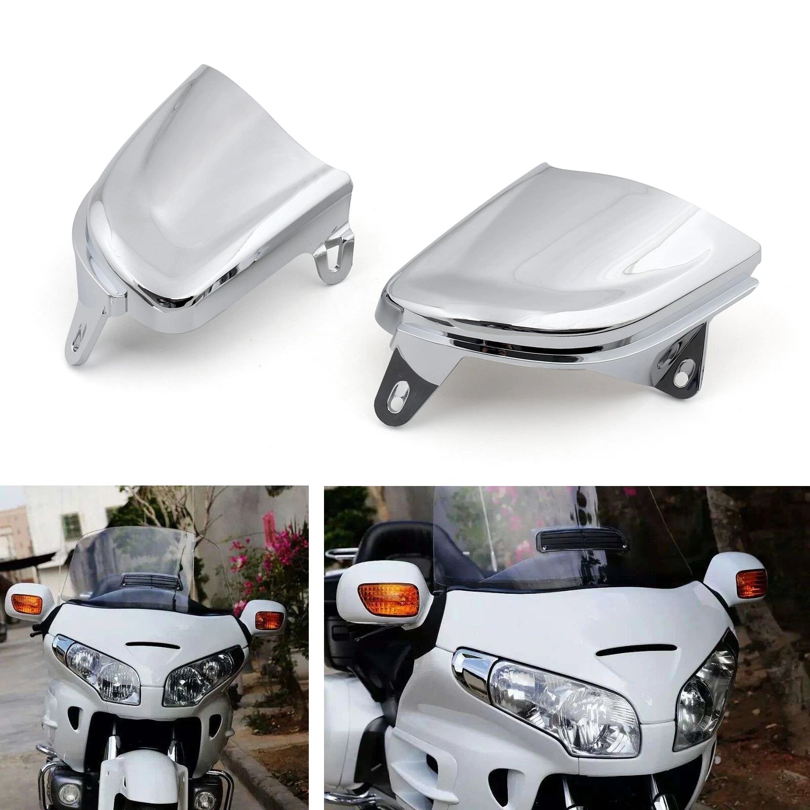 Front Chrome Headlight Cover Trims for Honda Goldwing GL1800 (2006–2014)