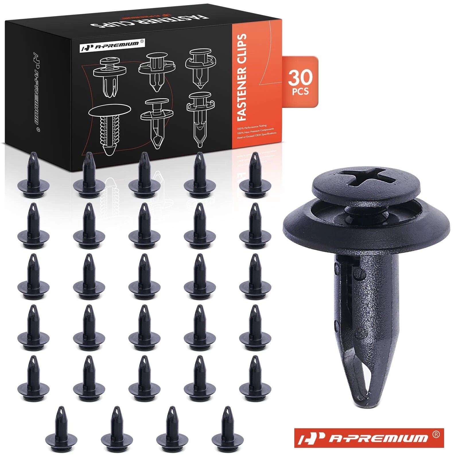 30Pcs 10mm Nylon Front Bumper Cover Clip Retainers for Honda 