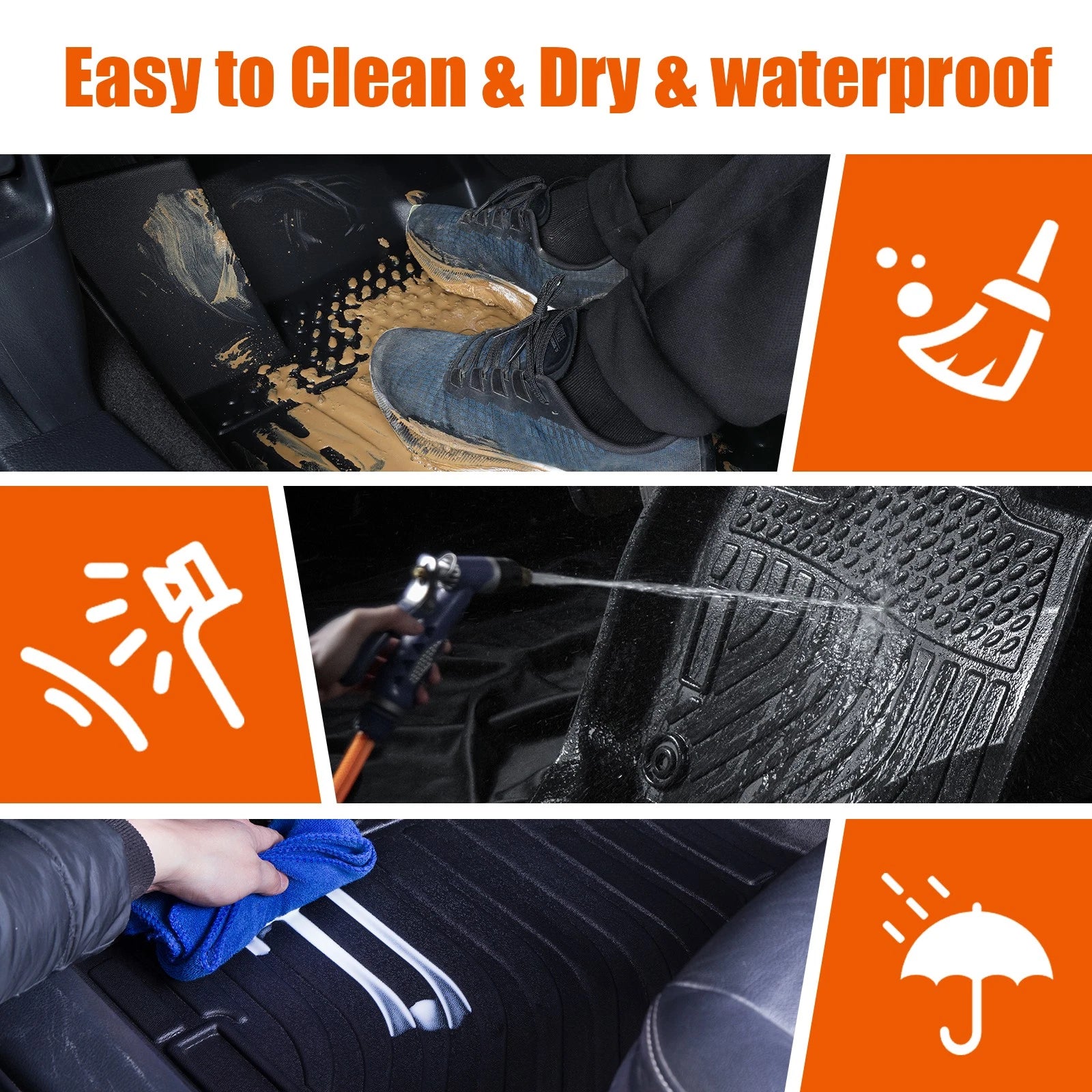 Set of 4 All Weather Floor Mats for Ford Escape/C-Max (2013–2019)