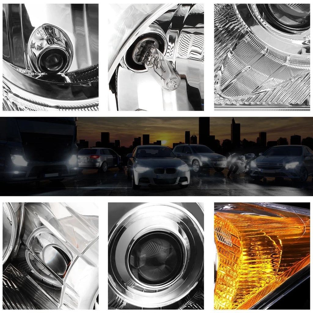 Projector Headlight for Honda CR-V (2007–2011) Chrome Housing Amber Corner
