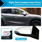Right Heated Door Mirror for Toyota Corolla ZRE182 (2012–2018) White