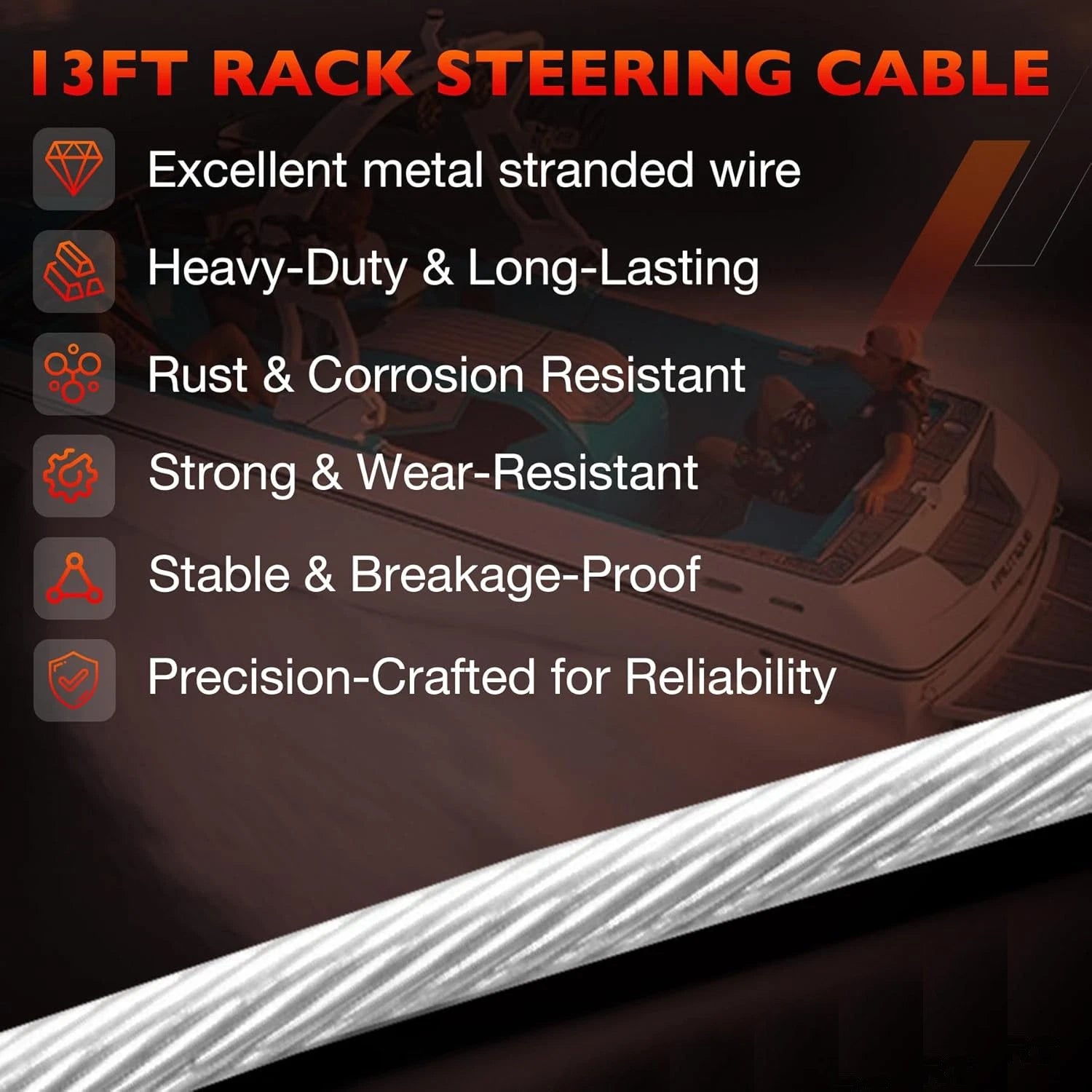 Back Mount Steering Cable Kit for Seastar Teleflex (SS14113)