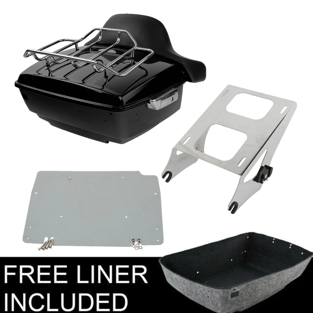 Trunk Backrest Pad Mount Rack Base Plate for Harley Road Glide (2014–2023)