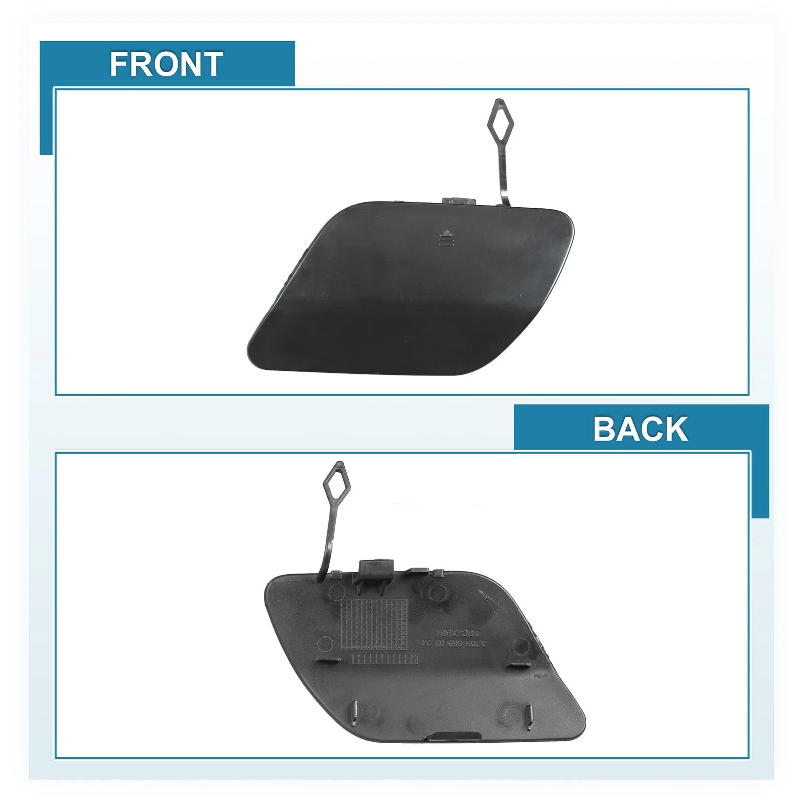 Rear Bumper Tow Hook Cover 2058850224 for Mercedes-Benz C300 C400 (2015) Black