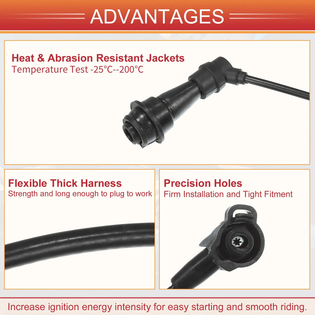 3pcs Spark Plug Wire Ignition Coil Cable No. 9091915457 for Lexus GS300 IS300 (1998–2005)