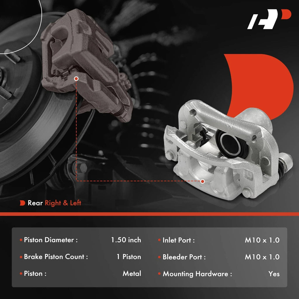 Pair Rear Brake Calipers with Bracket for Kia Rondo (2007–2008)