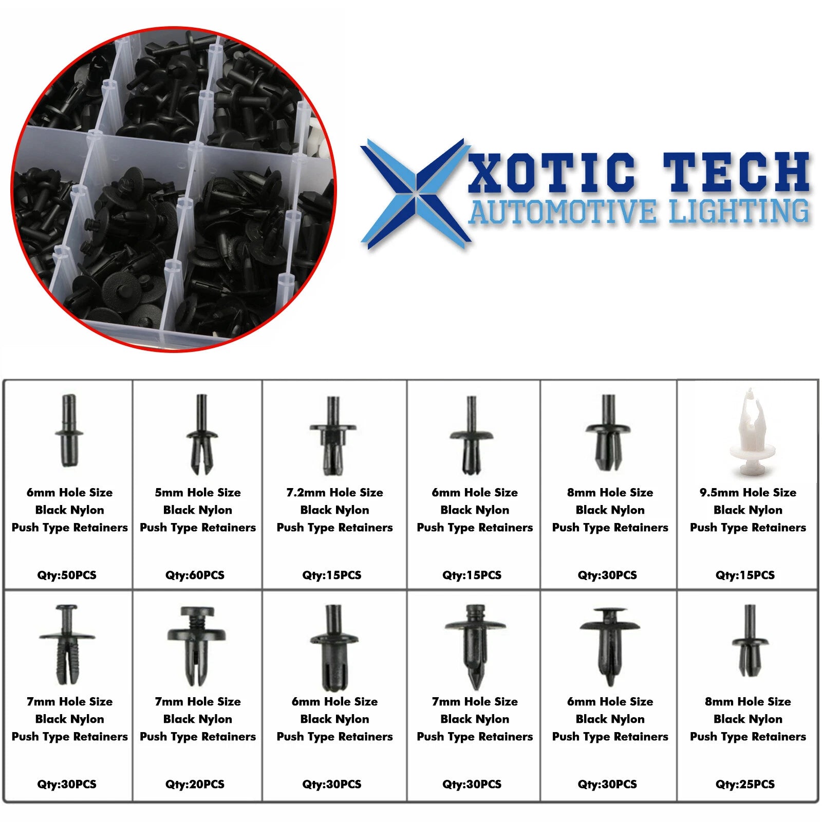 Auto Body Push Pin Rivet Fasteners Kit for Universal (2000-2024)