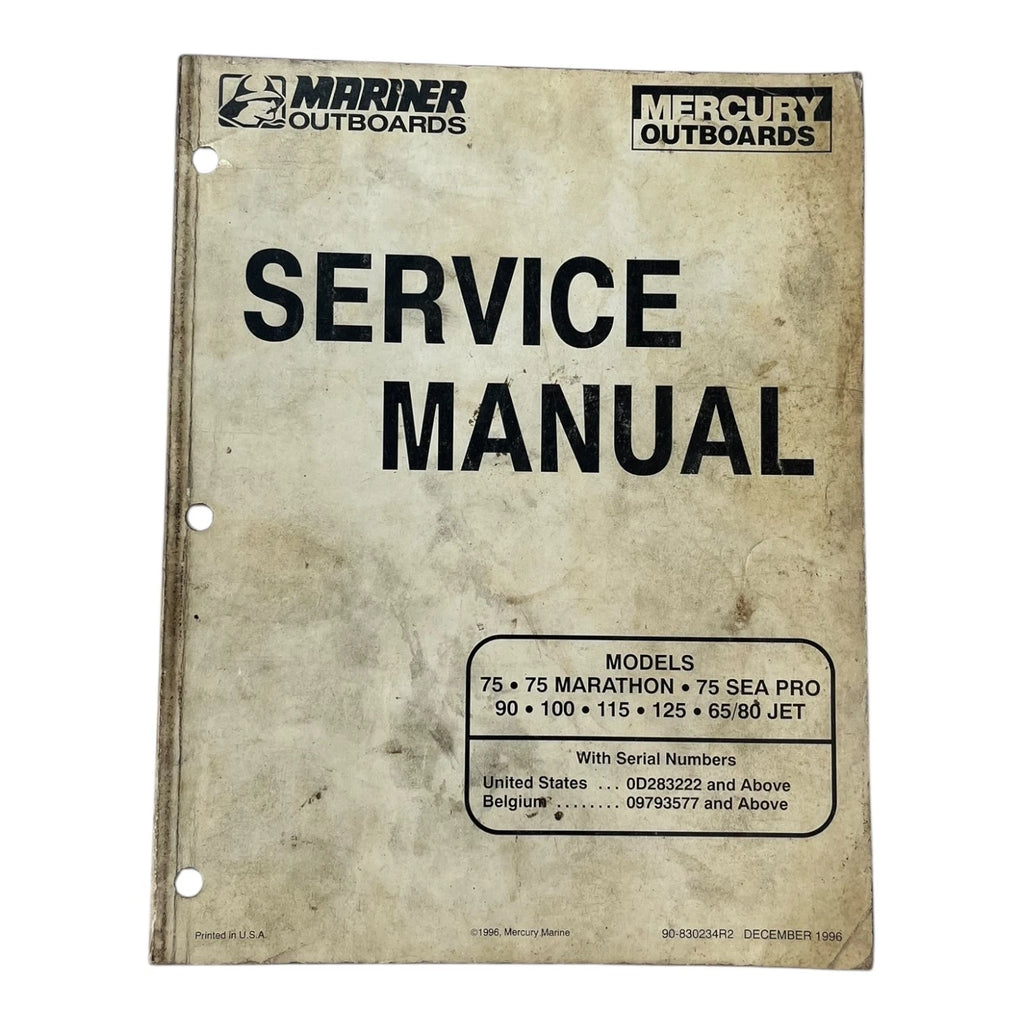 Service Manual 90-830234R2 for Mercury Mariner Outboards (1996)