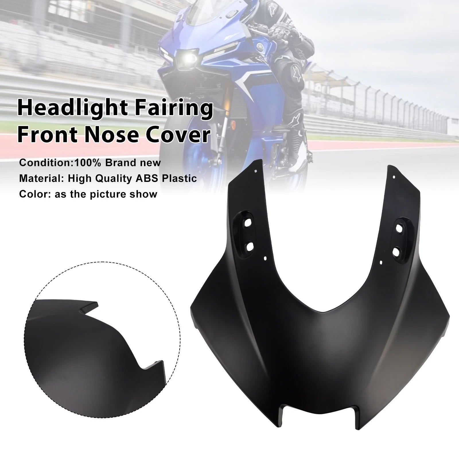 Headlight Fairing Front Nose Cover for Yamaha YZF-R3 R25 (2025–2026) Matte Black