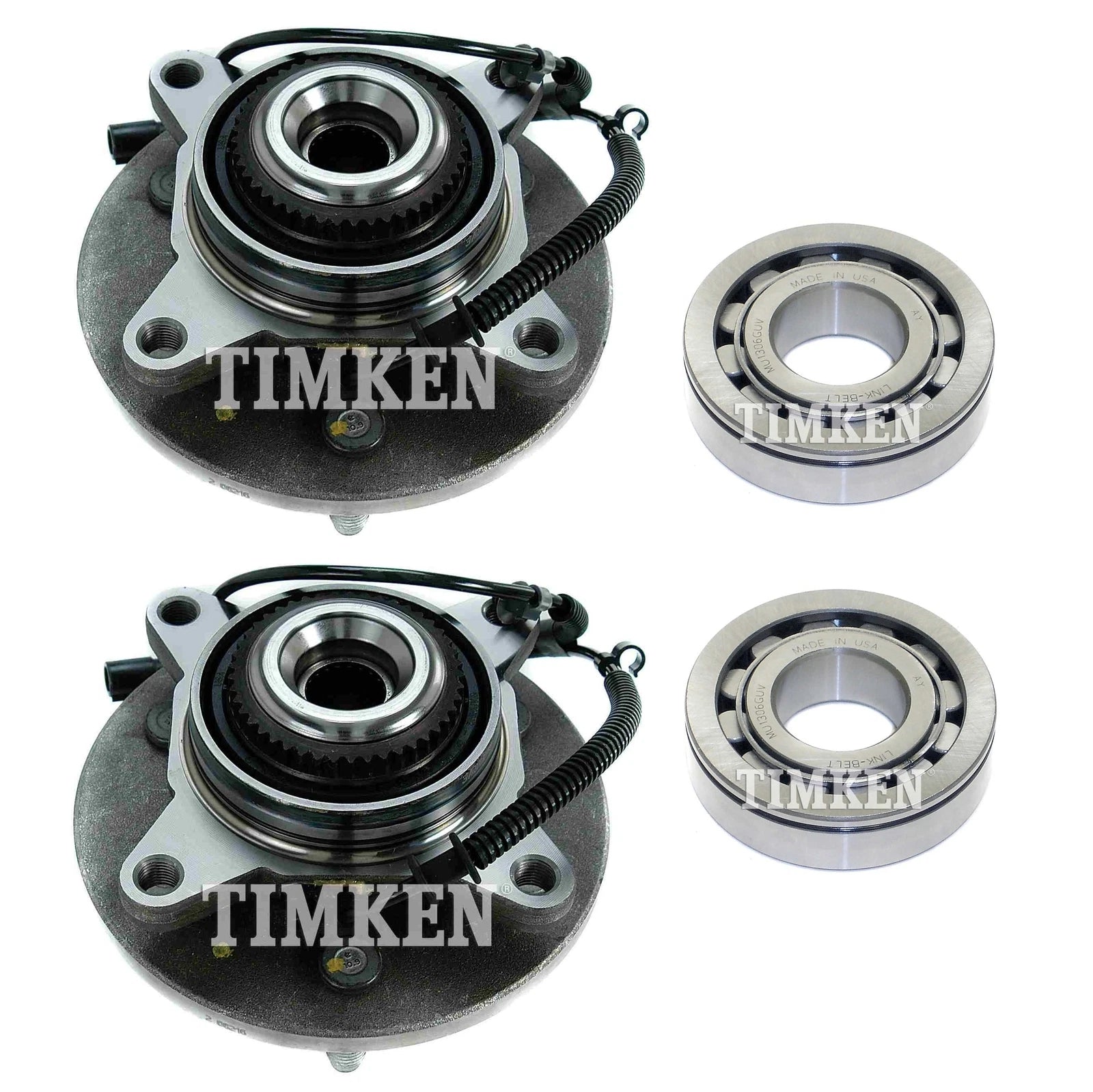 Front and Rear Wheel Bearings & Hubs Kit for Ford F-150 AWD (2008)
