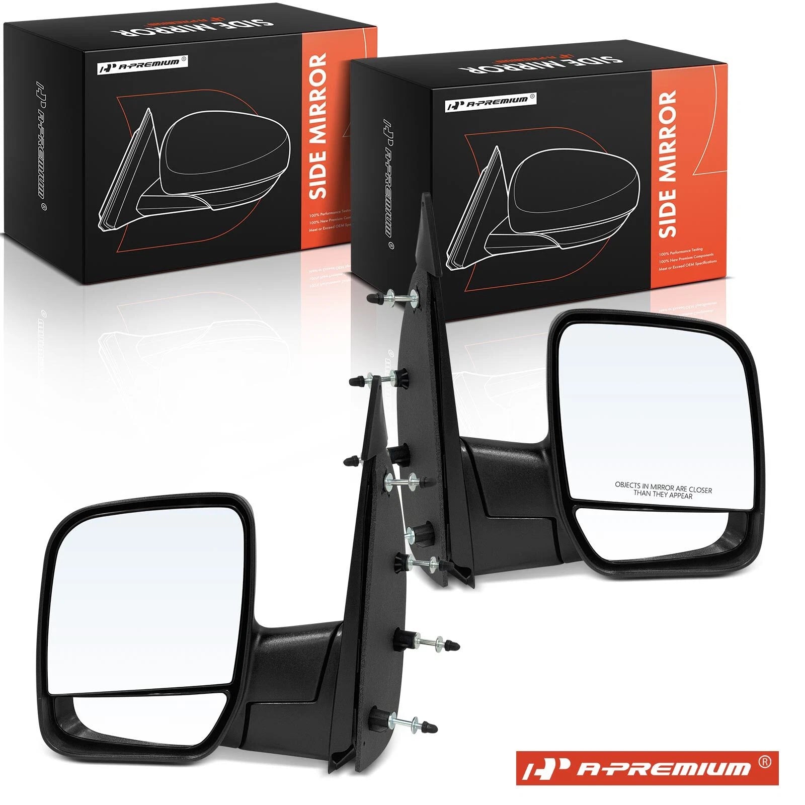 Manual Towing Mirrors for Ford E-150 E-250 E-350 (2000–2023)