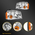 Pair Headlight Assembly for Nissan Frontier (2001–2004) Reflector Type