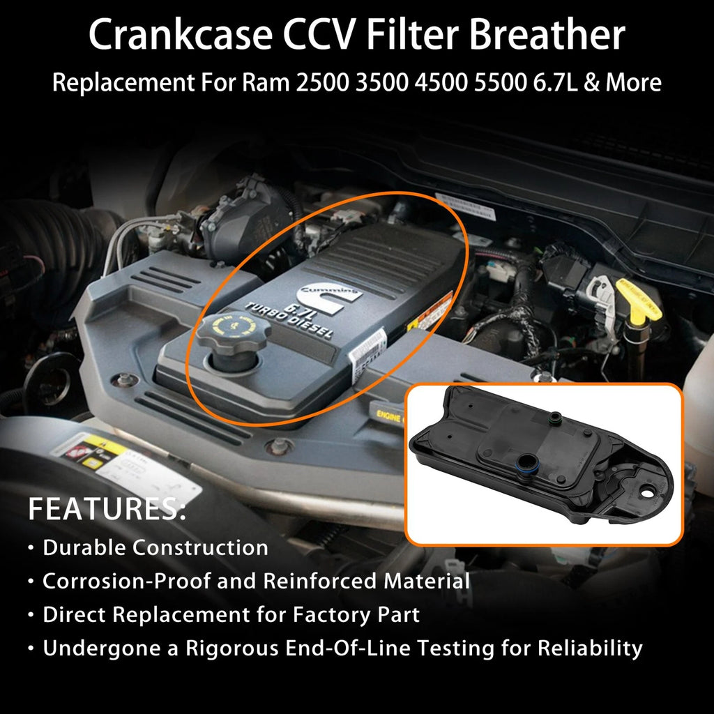 Crankcase CCV Filter Breather Vent for Ram 2500 3500 4500 (2007-2018)