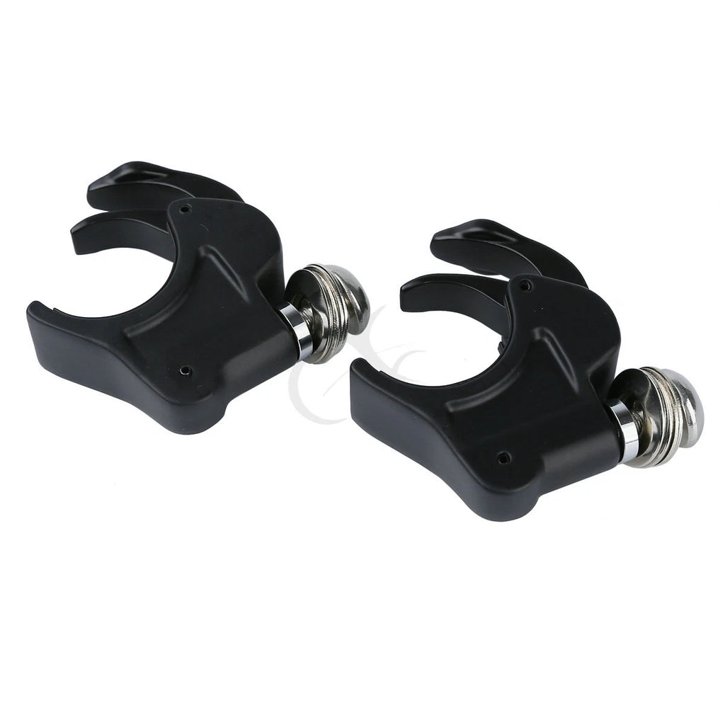 Set of 2 Black 41mm Windshield Clamps for Harley Softail (1988–2013)