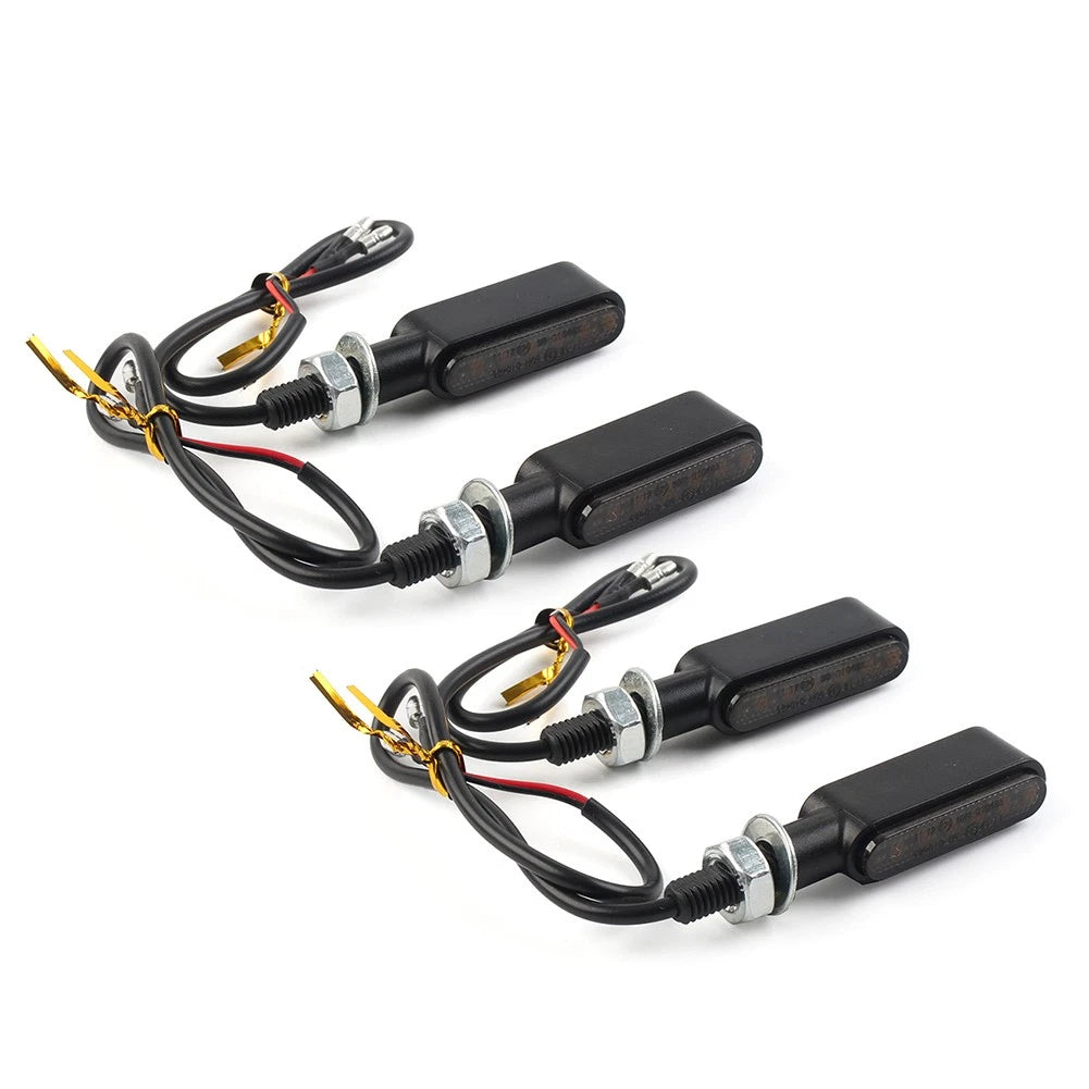 4X LED Mini Turn Signal Amber Light for Cafe Racer Bobber (Fitment Specific)