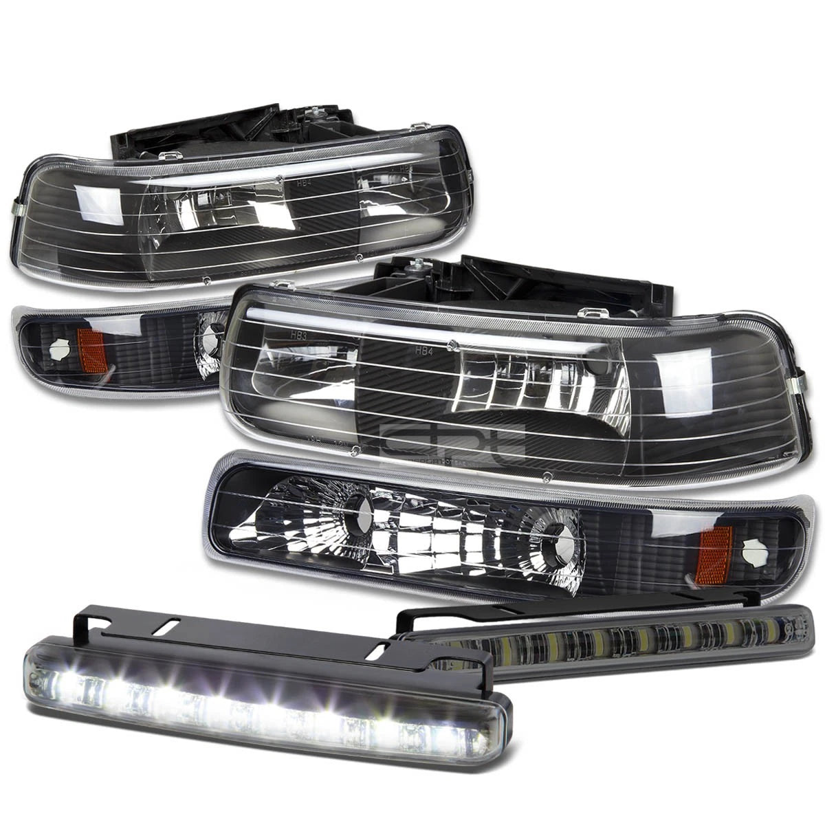 Headlight, Bumper & LED Fog Light Set for Silverado (1999–2002)