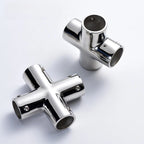 Four Way Cross Pipe Connector 22 25 32mm for Boats (316 Stainless Steel)
