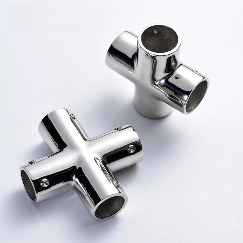 Four Way Cross Pipe Connector 22 25 32mm for Boats (316 Stainless Steel)