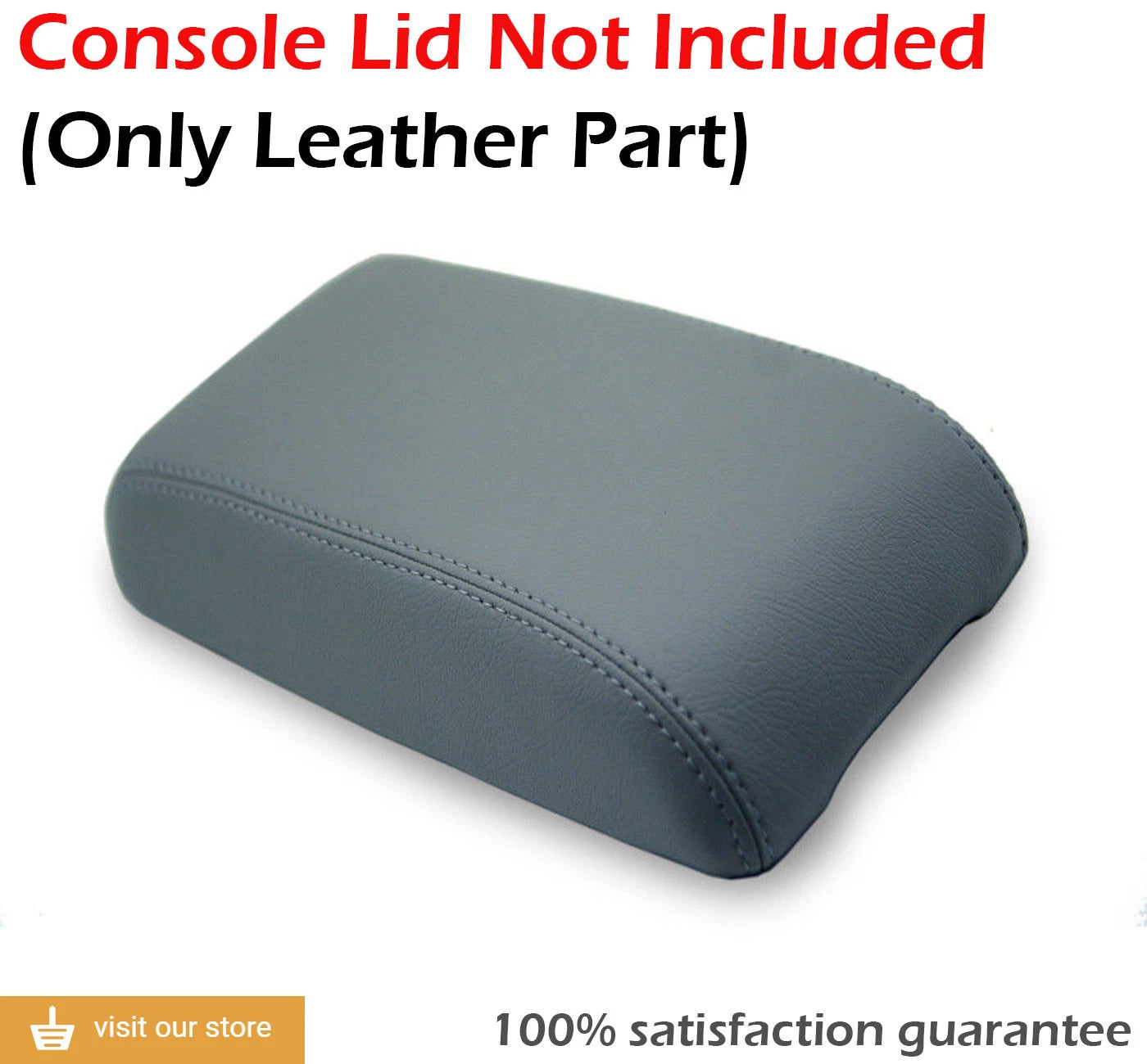 Center Console Armrest Cover for Ford Fusion (2010–2012) Gray Leather