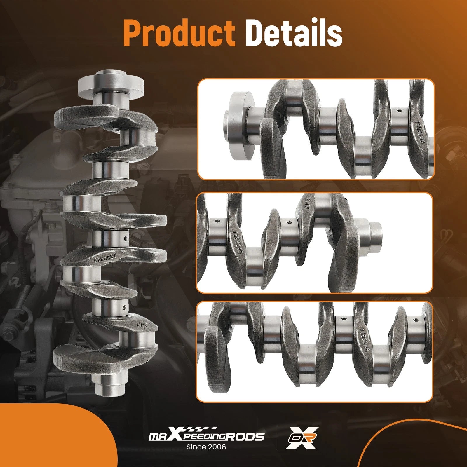 Crankshaft & Conrods Set w/ Main & Rod Bearings for BMW N20 N26