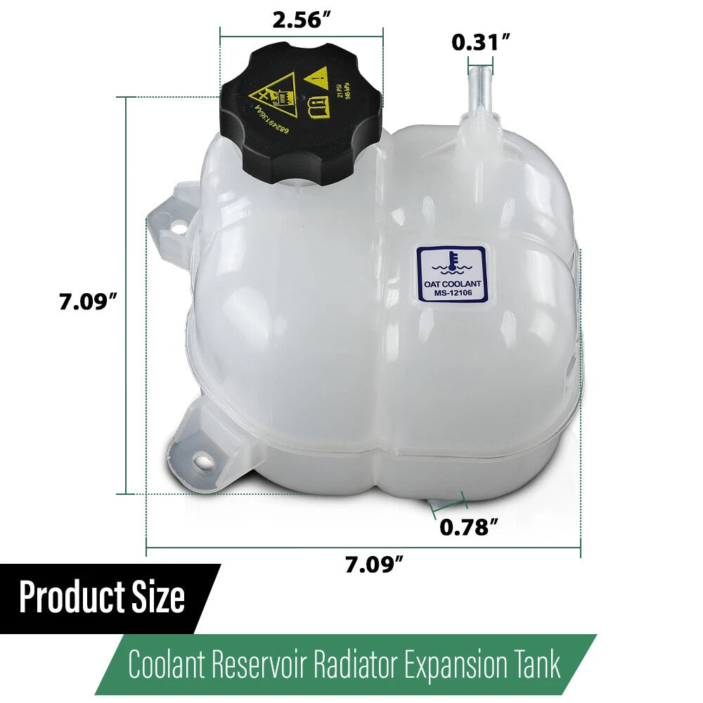 Coolant Reservoir Tank for Chrysler 200, Jeep Cherokee (2015–2018)