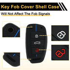 Silicone Car Key Case for Audi A1, A3 (8P, 8V, S3) - Black Blue