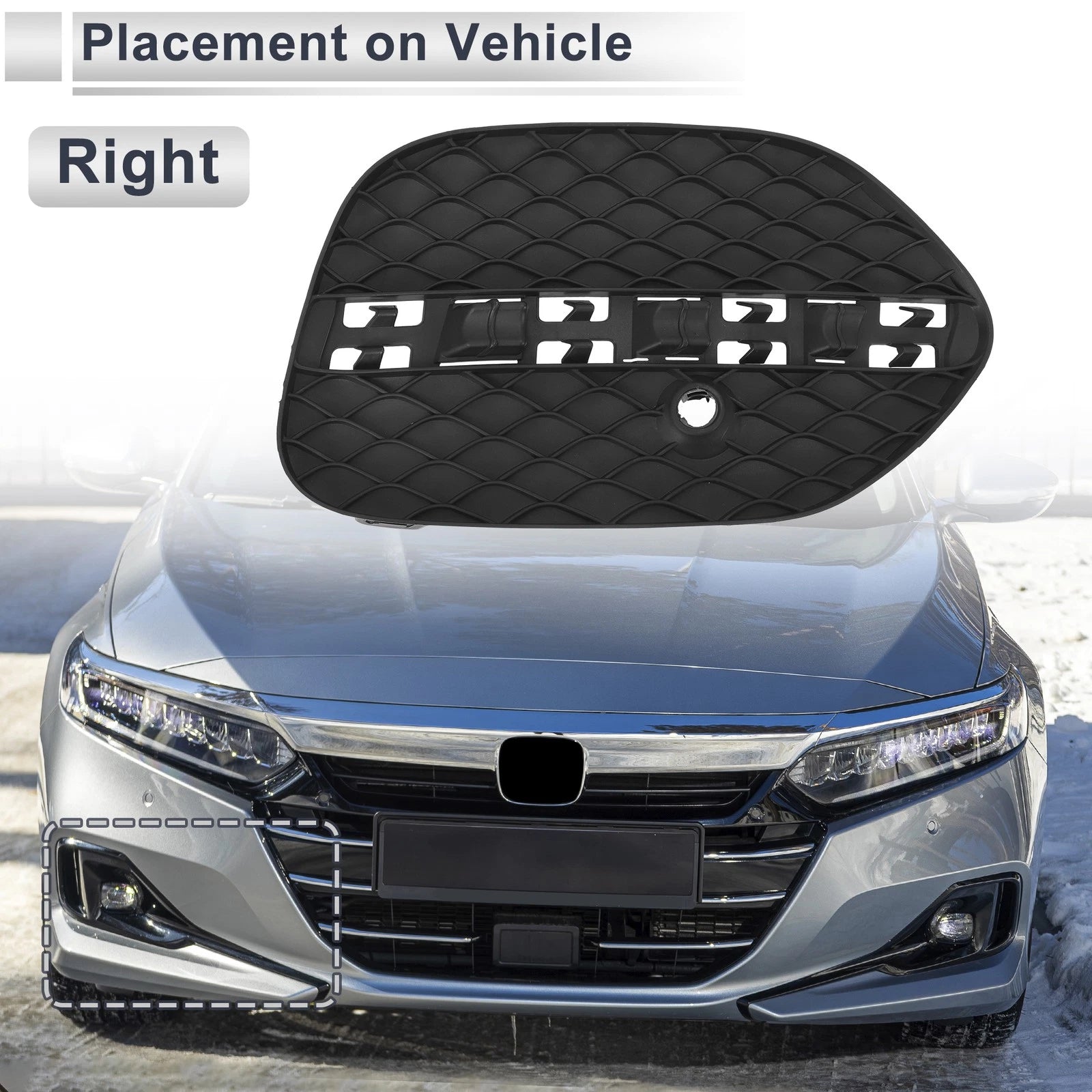 1Pc Fog Light Grill for Mercedes-Benz GLE350 (2016–2020) No.2928850622 Black