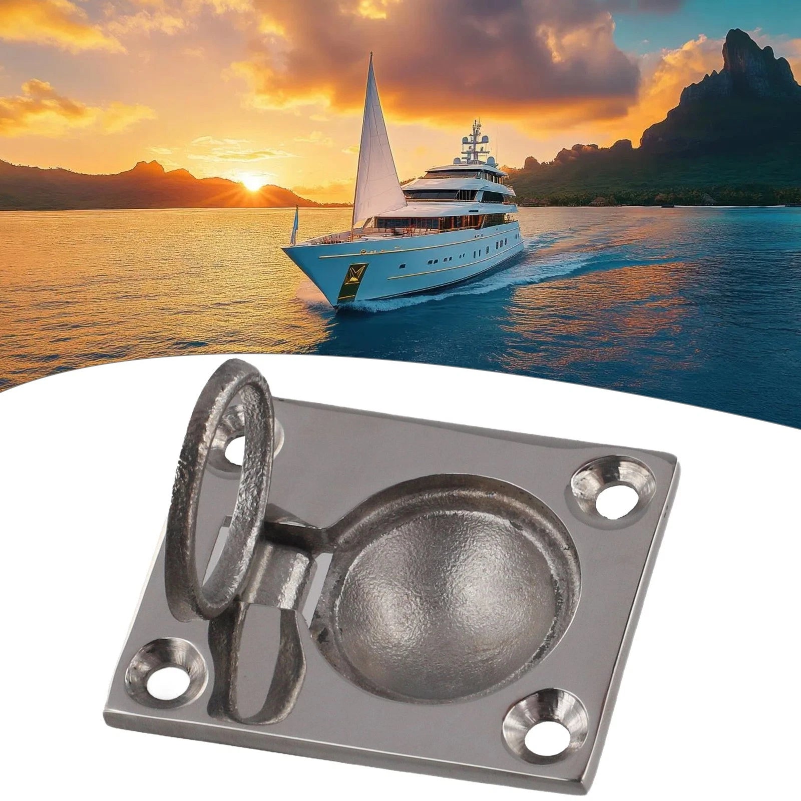 Stainless Steel Boat Hatch Latch with Flush Mount Design