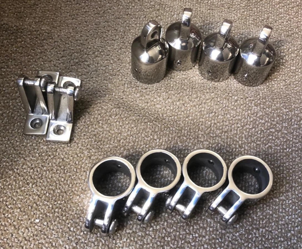10Pcs Bimini Top Fittings for Boat Deck (Fits 1" Stainless Steel Jaw Slide)